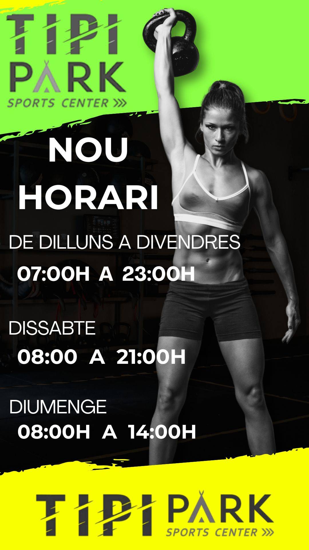 Historia de Instagram Horarios de Gimnasio Gym Moderno Verde Fluorescente y Negro.jpg